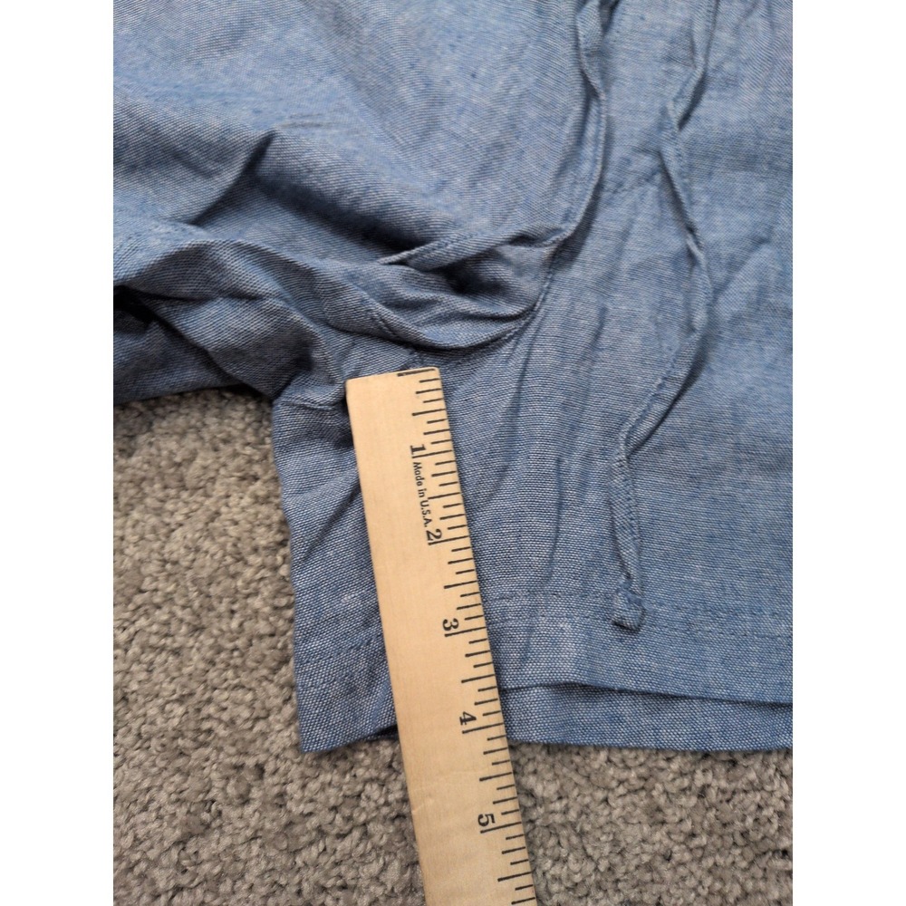 Gap Womens Small Blue Crosshatch Linen Blend Elastic Waist Drawstring Shorts NEW - Picture 8 of 10